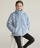 ALAN JONES Knit Full Sleeves Solid Light Winter Jacket - Blue