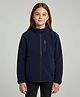 ALAN JONES Knit Full Sleeves Solid Light Winter Jacket - Navy Blue