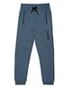 ALAN JONES Cotton Blend Knit Solid Joggers - Dark Blue