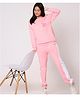 Totz Touch Cotton Woven Full Sleeves Girl Back Printed Tee &  Pant Night Suit - Pink