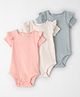little planet by carter's Organic Cotton Knit Half Sleeves Printed Onesies Pack Of 3 ( Colour May Vary )