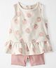 little planet by carter's Organic Cotton Knit Sleeveless T-Shirt & Shorts Set With Strawberry Print - White