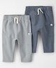 little planet by carter's Knit Full Length Solid Colour Lounge Pants Pack of 2 - ( Colour May Vary)