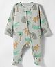little planet by carter's Full Sleeves Sleepsuit With Animal Print - Grey