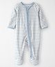 little planet by carter's Full Sleeves Sleepsuit With Nautical Theme Print - Light Blue