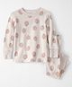 little planet by carter's Organic Cotton Knit Full Sleeves T-Shirt & Pajama With Strawberry Print - Cream