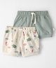 little planet by carter's 100% Organic Cotton Knit Sea Life Printed Shorts Pack Of 2 ( Colour May Vary )