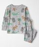 little planet by carter's Organic Cotton Knit Full Sleeves T-Shirt & Lounge Pant Co-ord Set With Fruit Print - Grey