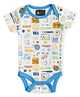 Kidbea Organic Cotton Knit Half Sleeves Sports Theme & Typography Printed Onesie - Blue