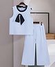 Mark & Mia Sleeveless Solid Color Top & Pant Set with Bow Applique - Light Blue