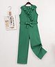 Mark & Mia Sleeveless Solid Jumpsuit With Frill Detailing - Green