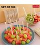 HAZEL Disposable Fruit Forks 9 cm | Mini Forks for Fruits, Desserts & Snacks | Food-Grade | Party & Catering Use | Pack of 100