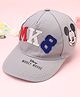 Babyhug Disney 100% Cotton Woven Summer Cap With Micky Mouse Graphics Grey - Diameter  19 cm