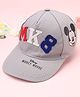 Babyhug Disney 100% Cotton Woven Summer Cap With Micky Mouse Graphics Grey - Diameter  20 cm