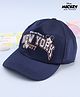 Babyhug Disney 100% Cotton Woven Summer Cap With Micky Mouse Graphics Navy Blue - Diameter 16 cm