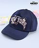 Babyhug Disney 100% Cotton Woven Summer Cap With Micky Mouse Graphics Navy Blue - Diameter 18 cm