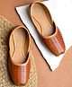 NZS Abstract Designed Perforated Mojaris - Tan