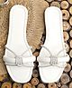 NZS Stone Embellished Knot Detailed Strap Sandals - White