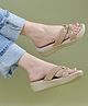 NZS Bow Designed Solid Sandals - Beige