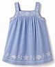Babyhug Cotton Woven One Piece Dresses/Frocks Sleeveless Embroidered Blue 9-12 Months
