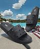 TRV Sports Jersey Applique Detailed Flip Flops - Black