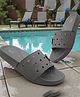 TRV Sports Jersey Applique Detailed Flip Flops - Grey