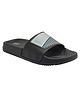 TRV Brand Name Printed & Colour Blocked Anti Slip Sliders - Black