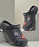 TRV Bowling Applique Detailed Perforated Slingback Clogs - Black