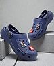 TRV Bowling Applique Detailed Perforated Slingback Clogs - Blue