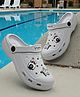 TRV Bowling Applique Detailed Perforated Slingback Clogs - Grey