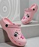 TRV Bowling Applique Detailed Perforated Slingback Clogs - Pink