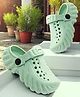 TRV Solid Perforated Slingback Clogs - Green