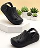 TRV Solid Perforated Slingback Clogs - Black