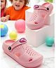 TRV Solid Perforated Slingback Clogs - Pink