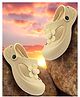 TRV Floral Applique Detailed Slingback Clogs - Beige