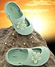 TRV Floral Applique Detailed Slingback Clogs - Green