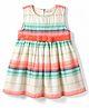 Babyhug Cotton Woven One Piece Dresses/Frocks Sleeveless Round Neck Striped White 3-6 Months