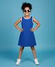 Kiddopanti Cotton Knit Sleeveless Solid Dress - Royal Blue