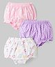 Babyhug 100% Cotton Knit Antibacterial Bloomers with Floral Print Pack of 3 - Multicolor