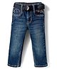 Ruff Denim Full Length Washed Jeans With Belt - Blue