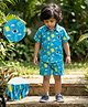 Desi Soota Cotton Woven Half Sleeves Boat & Camera Printed Shirt & Shorts Set - Blue