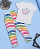 RAINE AND JAINE Cotton Knit Half Sleeves Dreams Star Text Printed Tee & Pajama Night Suit - Multi Colour