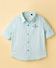 Ruff Linen Woven Full Sleeves Striped Shirt - Mint