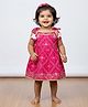 Baby Moo Cotton Woven Sleeveless Bandhani Printed Dress - Pink