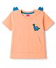 Babyhug Cotton Knit T-Shirts Half Sleeves Structured with Graphics & Applique Detailing Orange 6-9 Months