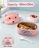 Princess Bear Insulated Stainless Steel Lunch Box-Pink 2 Compartment & 2 Seprate compartment 900ml+200ml Perfect for School & Outdoor