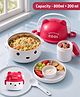 Cool Bear with Headphones Stainless Steel Lunch Box-Pink |800ml + 200 ml|1 Large Compartment with small container|Perfect for School & Outdoor