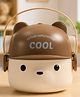 Cool Bear with Headphones Stainless Steel Lunch Box-Brown |800ml + 200 ml|1 Large Compartment with small container|Perfect for School & Outdoor