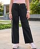 Pine Kids Woven Full Length Solid Flared Jeans - Black