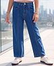 Pine Kids Woven Ankle Length Cut N Sew Solid Jeans - Blue